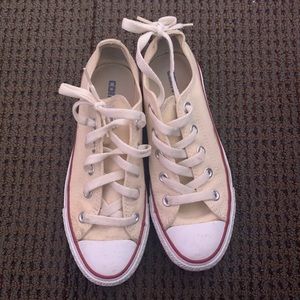 USED Beige Converse Low Size 3.5Y/5w